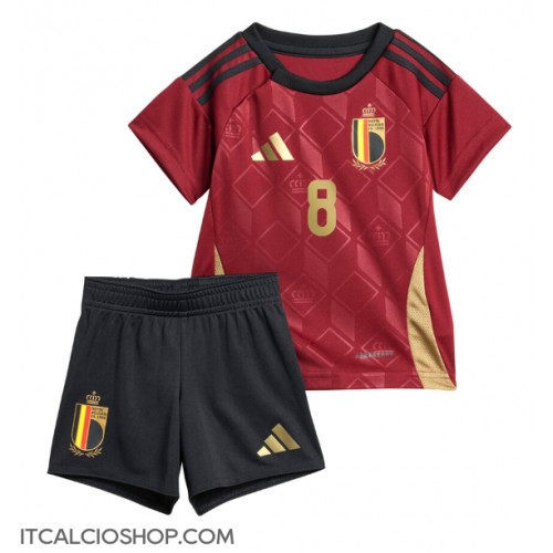 Belgio Youri Tielemans #8 Prima Maglia Bambino Europei 2024 Manica Corta (+ Pantaloni corti)